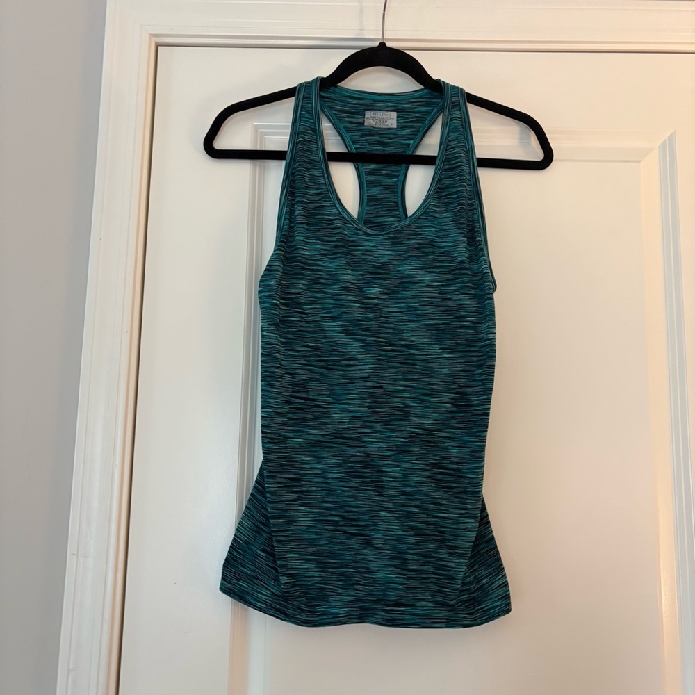 Athleta Women's Green/Blue Fast Track Space Dye Tank